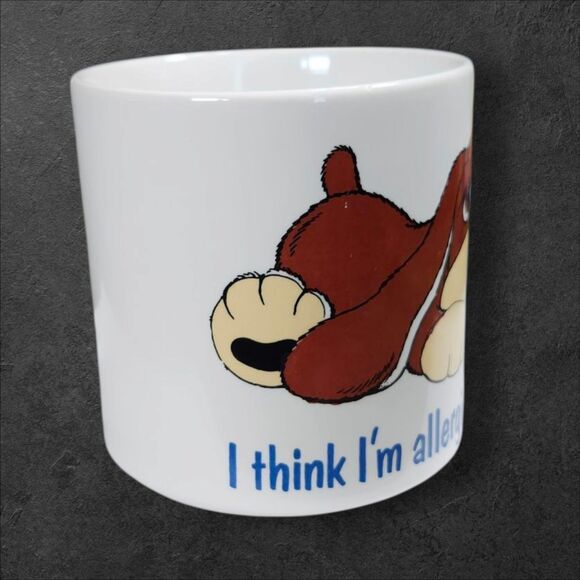 Vintage Russ Berrie “Samuel Spaniel” Mug I Think I’m Allergic to Mornings Japan - Picture 3 of 9